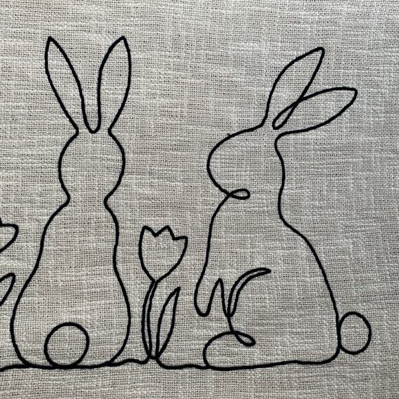 The Farmhouse by Rachel Ashwell Easter Bunny Rabbit Table Runner Tassels 16x90" - Picture 15 of 16